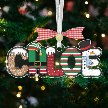 Personalized Acrylic Christmas Letter Ornament 2025 | Festive Holiday Decor