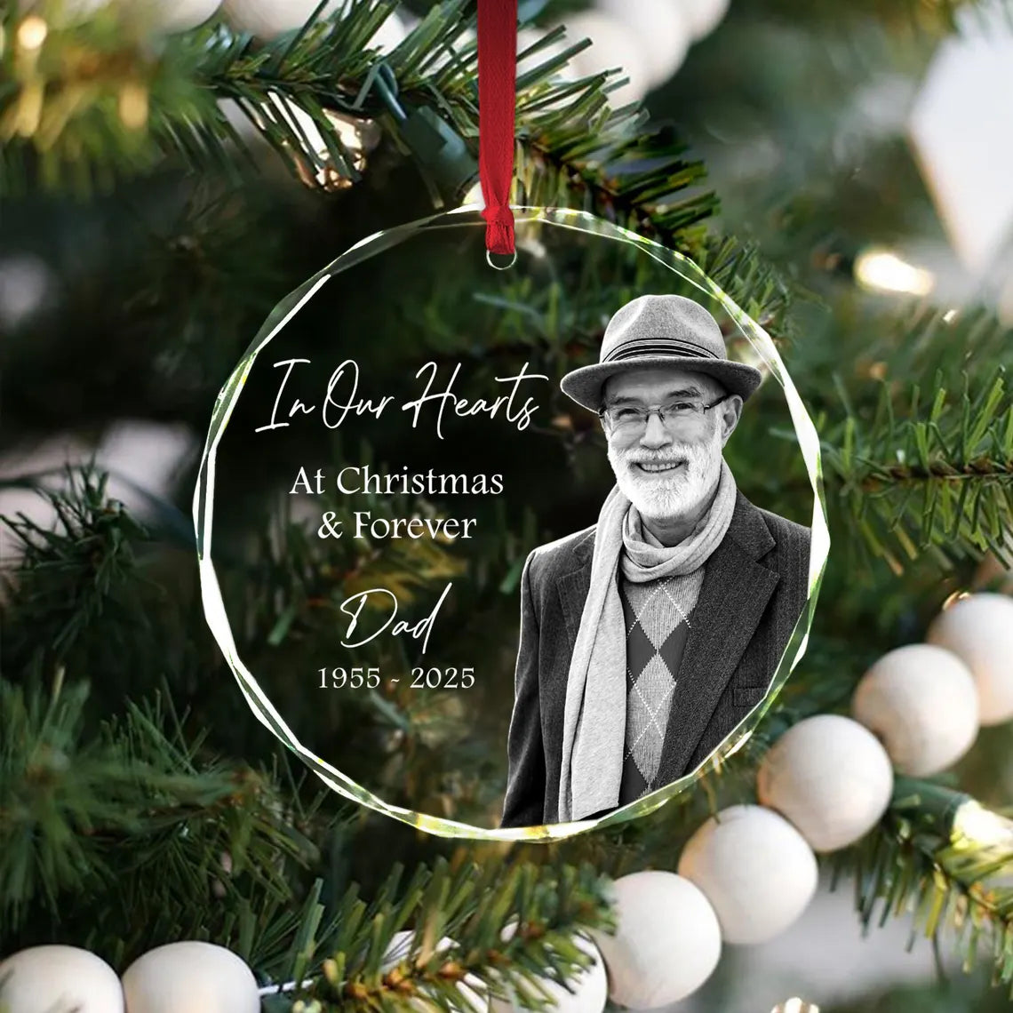 Custom Photo Memorial Ornament | Glass Remembrance Keepsake