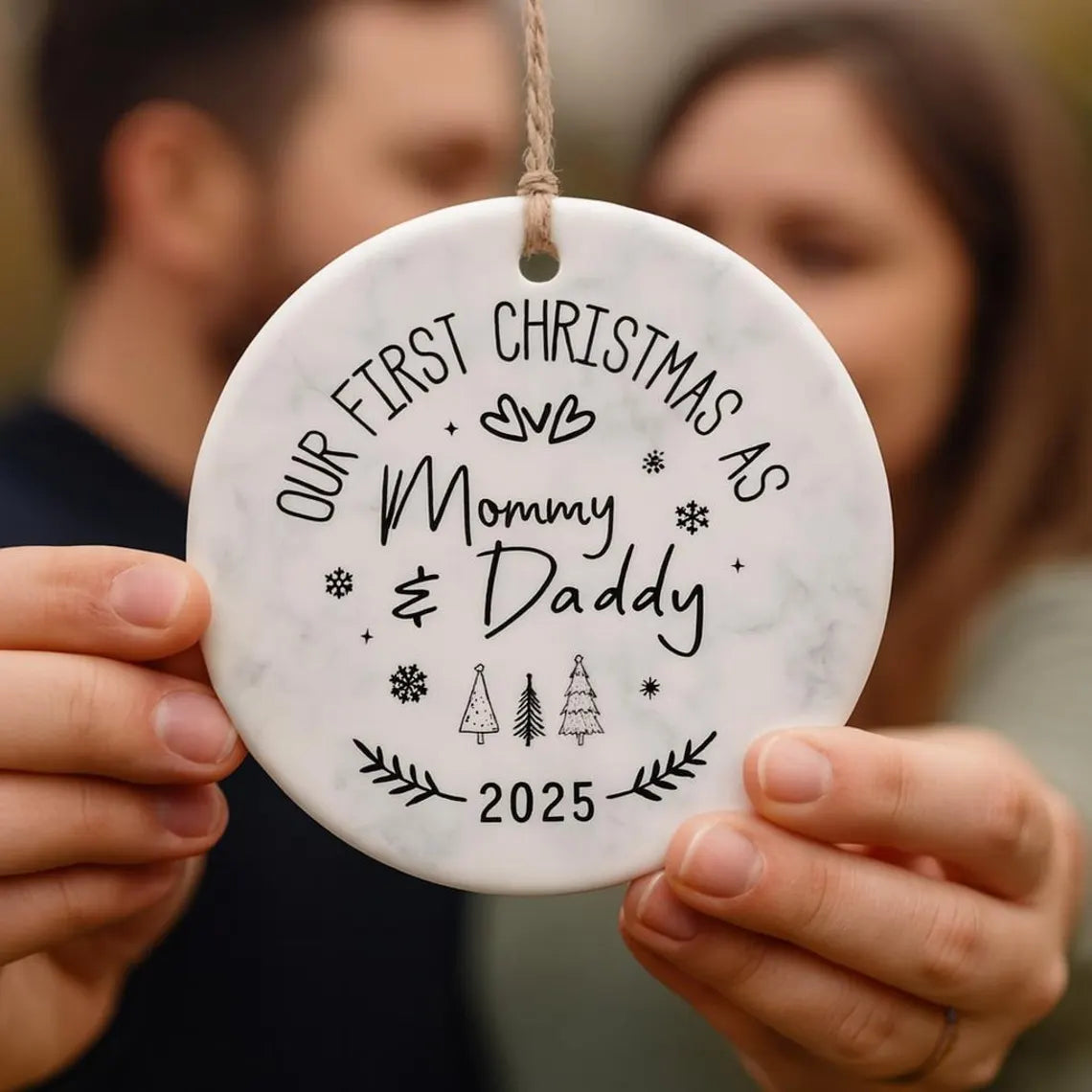 New Parents Ornament | Personalized Our First Christmas Gift