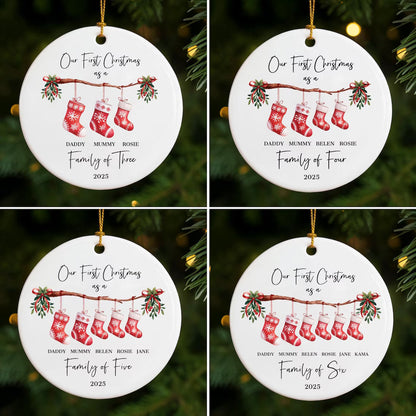 Personalized Family Christmas Ornament 2025 | Family of 3-6