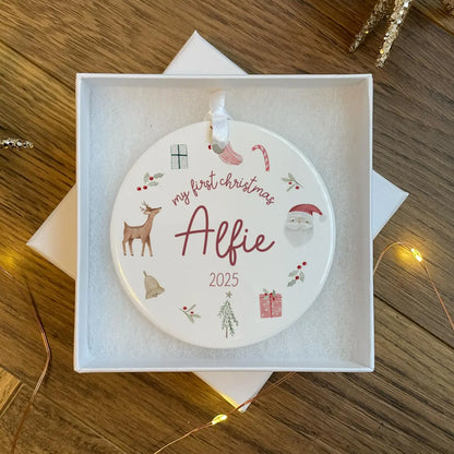 Personalized Baby’s First Christmas Bauble | Ceramic Ornament Keepsake