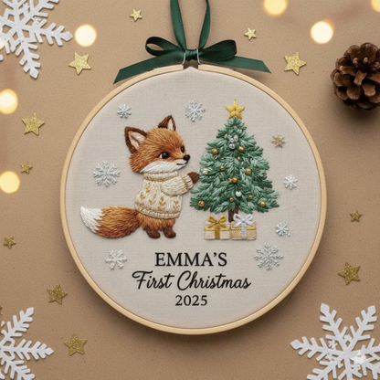 Baby’s First Christmas Embroidery Ornament | Personalized Embroidered Keepsake 2025