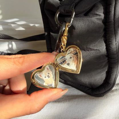Personalized Heart Locket Keychain & Bag Charm – Custom Initials & Birthstones