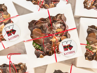 Personalized Christmas Round Stickers | Kids Name Gift Labels 2025