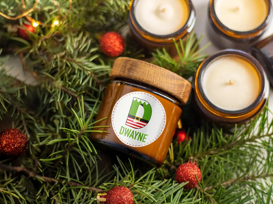 Personalized Christmas Round Stickers | Kids Name Gift Labels 2025