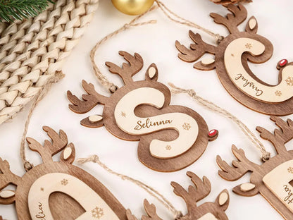 Personalized Reindeer Christmas Name Ornament – Family Holiday Decor