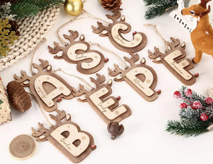 Personalized Reindeer Christmas Name Ornament – Family Holiday Decor