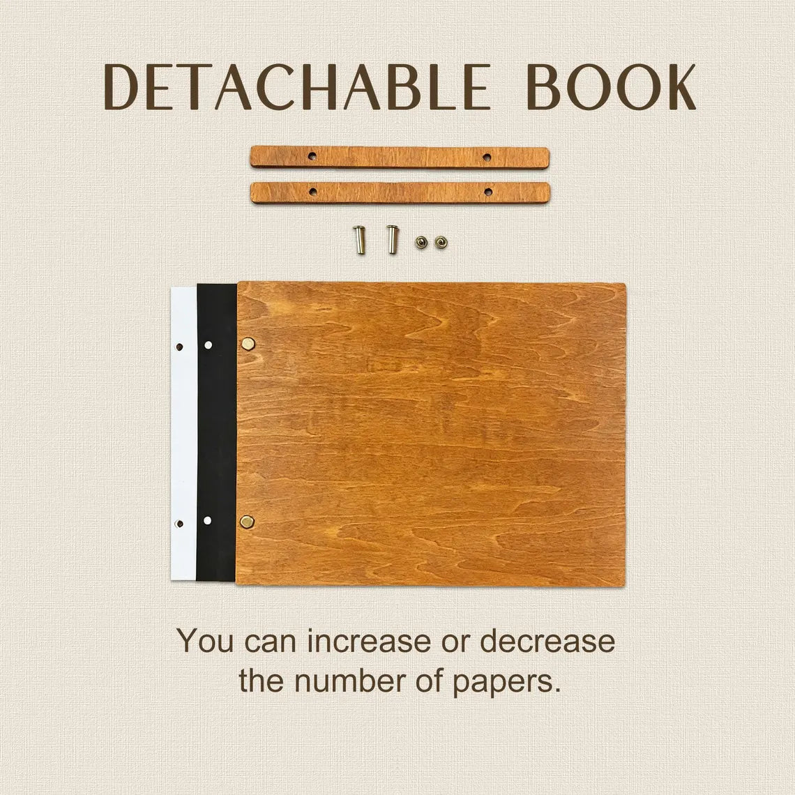 Custom Wooden Wedding Guest Book – Engraved & Personalized