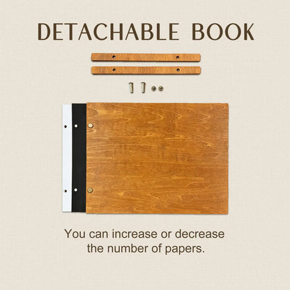 Custom Wooden Wedding Guest Book – Engraved & Personalized