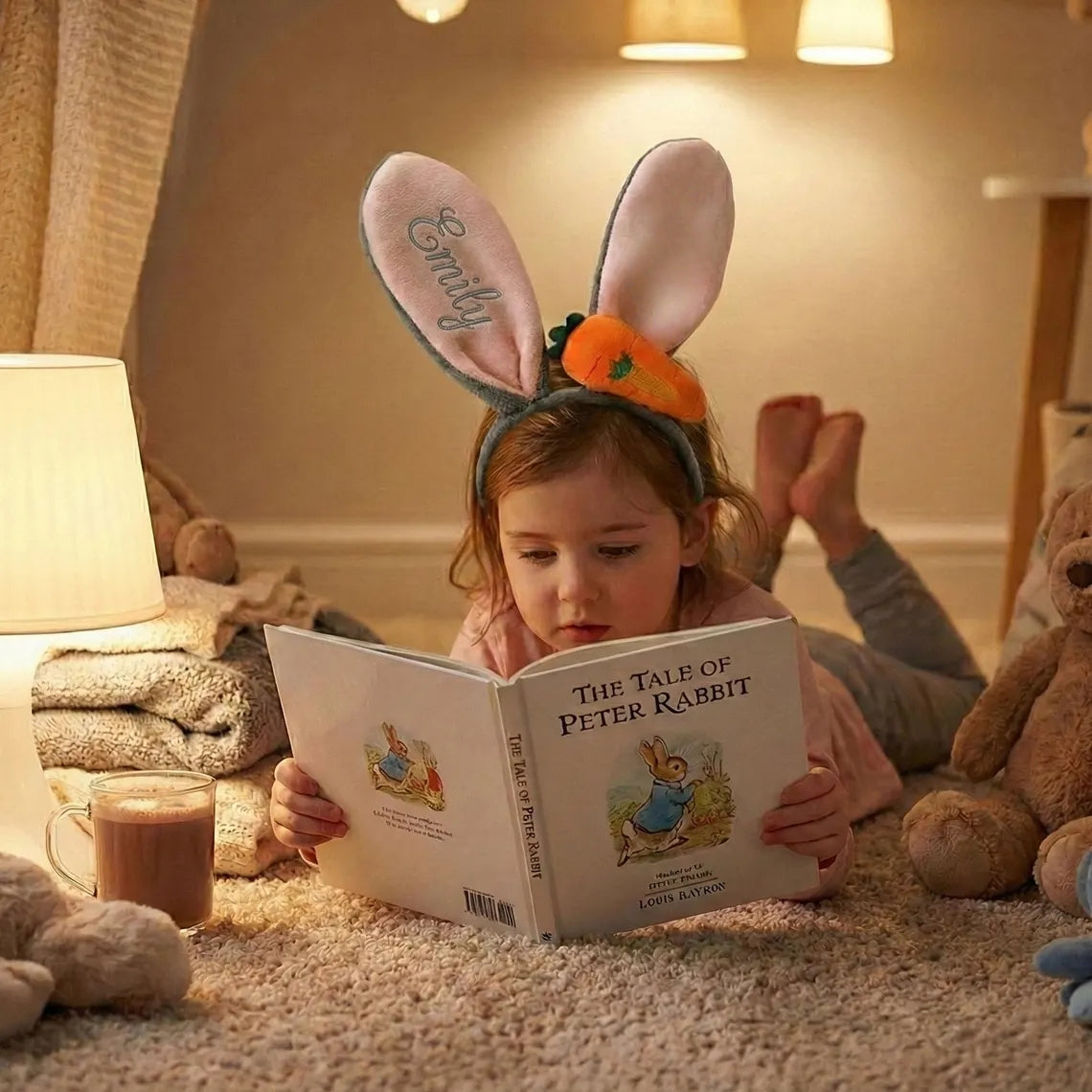 Personalized Easter Bunny Ear Headband – Custom Kids Gift