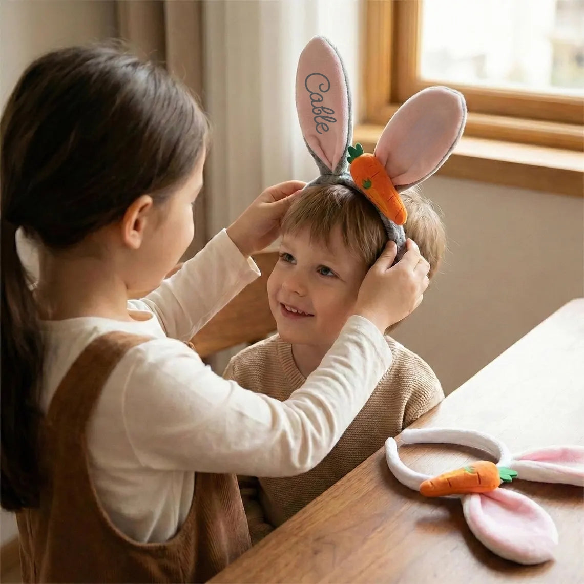 Personalized Easter Bunny Ear Headband – Custom Kids Gift
