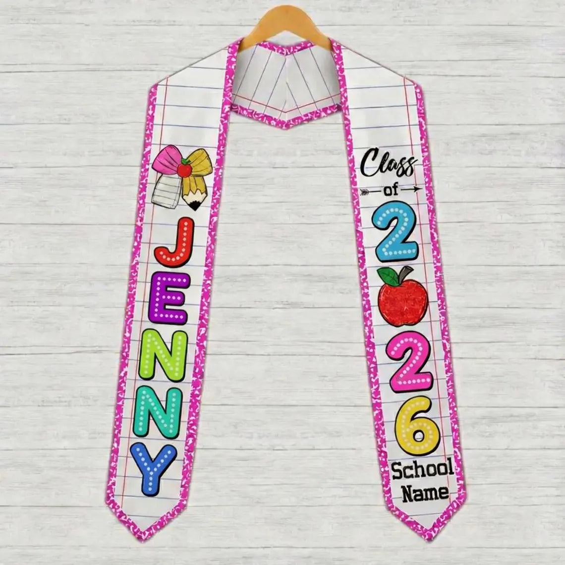 Personalized Kindergarten Graduation Stole – Custom Kids Sash