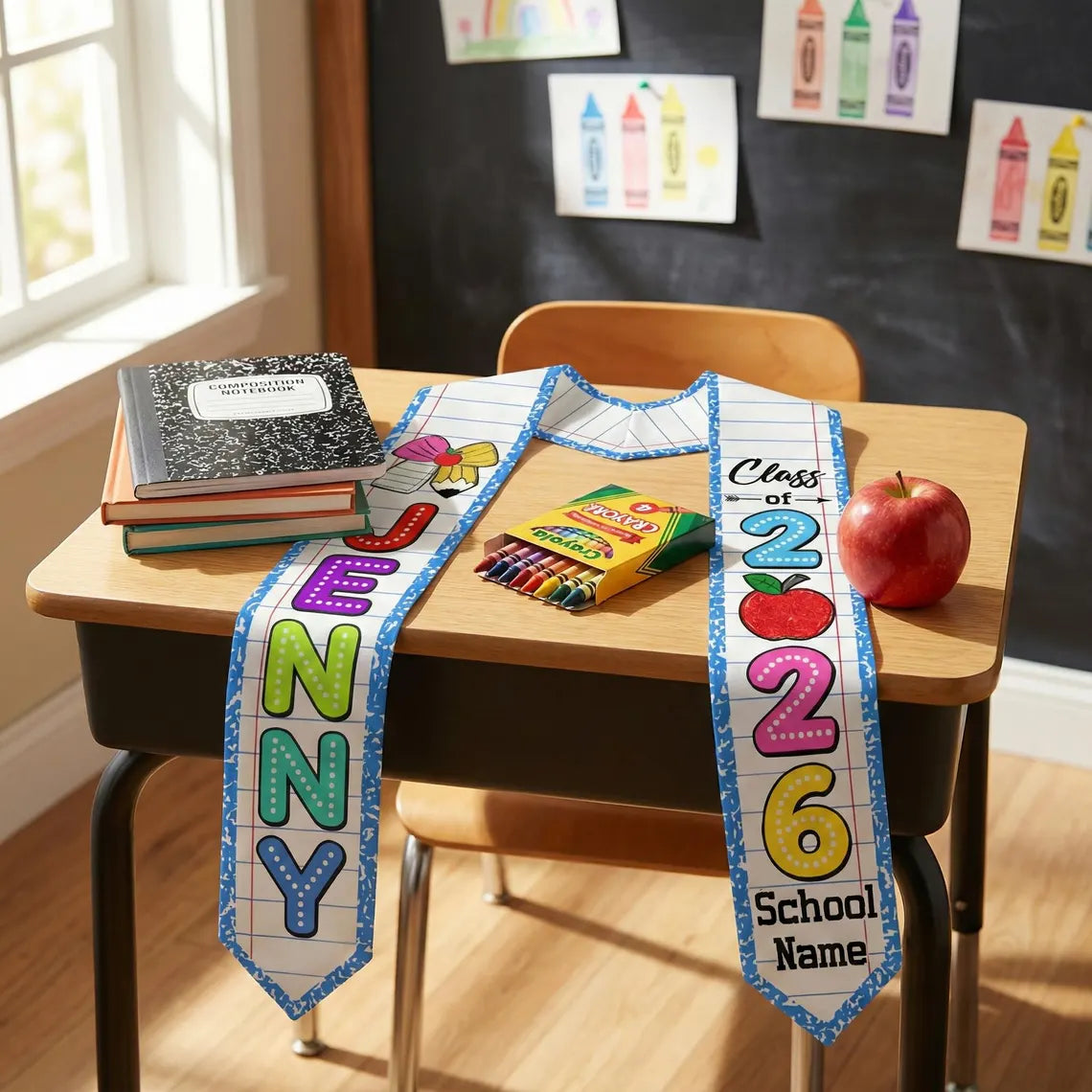 Personalized Kindergarten Graduation Stole – Custom Kids Sash