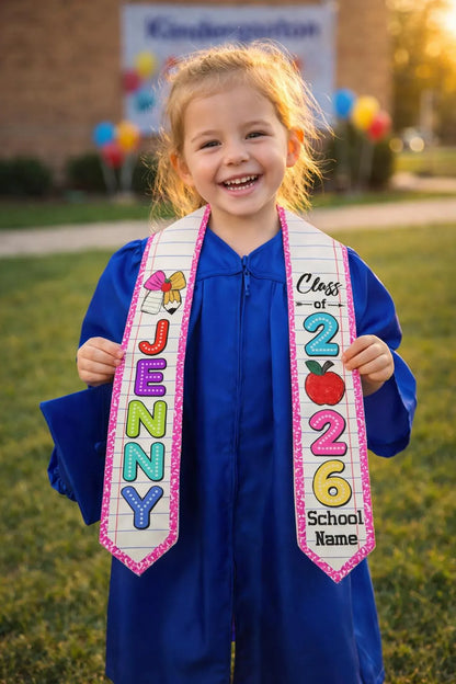 Personalized Kindergarten Graduation Stole – Custom Kids Sash