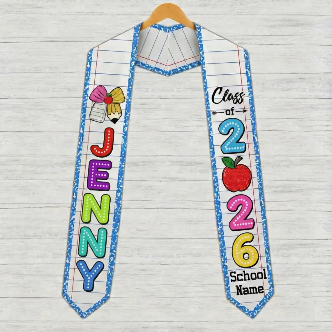 Personalized Kindergarten Graduation Stole – Custom Kids Sash