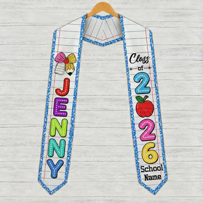 Personalized Kindergarten Graduation Stole – Custom Kids Sash