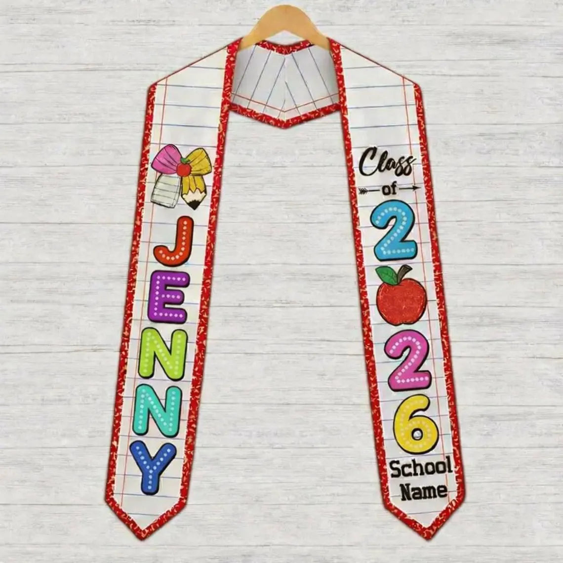 Personalized Kindergarten Graduation Stole – Custom Kids Sash
