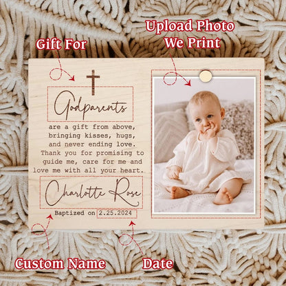 Personalized Godparents Frame – Baptism Gift from Godchild