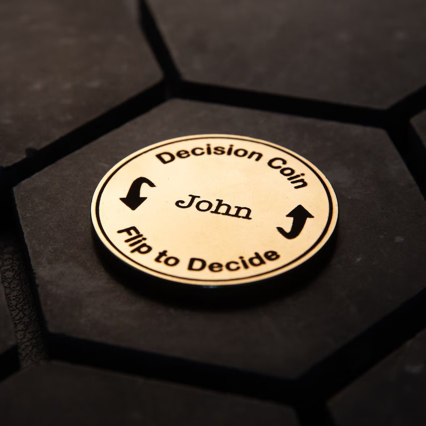 Decision Coin – Custom Engraved Stainless Steel Coin for Couples