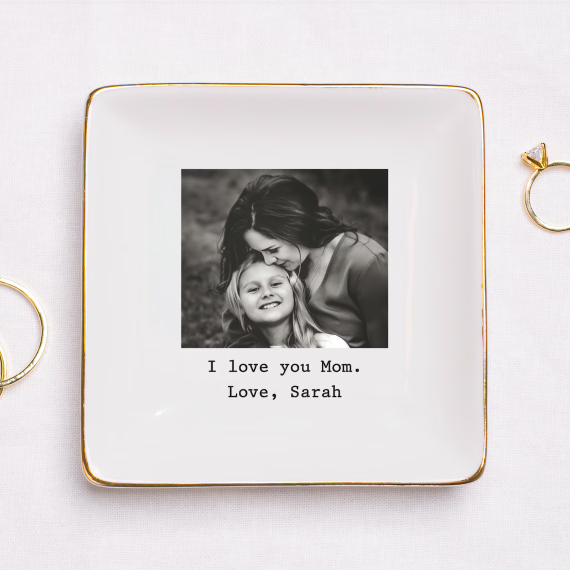 Custom Photo Trinket Tray – Personalized Jewelry Dish Gift