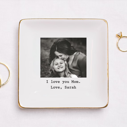 Custom Photo Trinket Tray – Personalized Jewelry Dish Gift