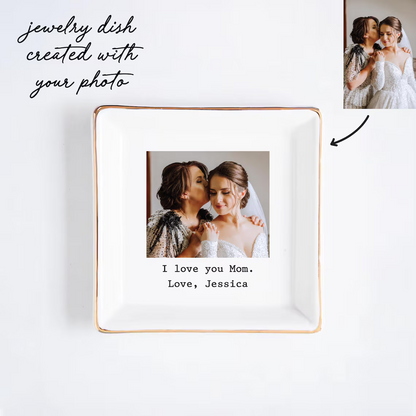Custom Photo Trinket Tray – Personalized Jewelry Dish Gift