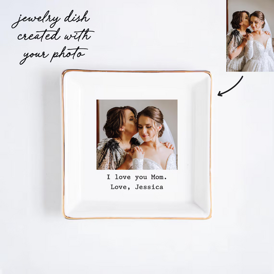 Custom Photo Trinket Tray – Personalized Jewelry Dish Gift