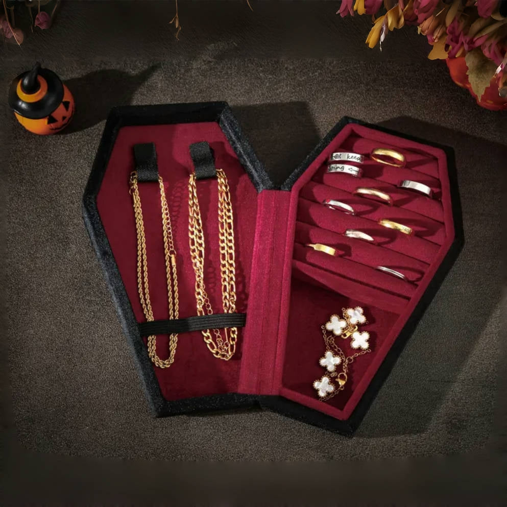 Personalized Coffin Jewelry Box – Gothic Halloween Gift