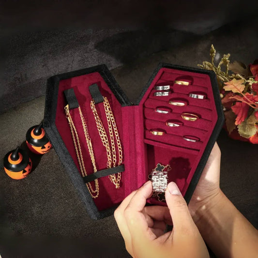 Personalized Coffin Jewelry Box – Gothic Halloween Gift