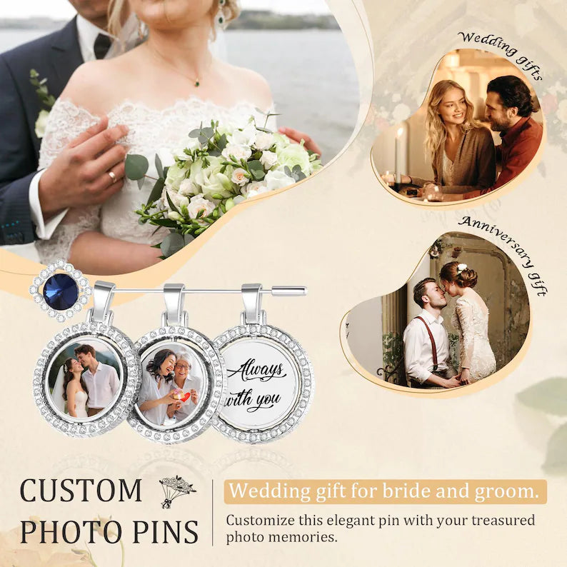 Custom Wedding “Something Blue” Memory Charm | Bouquet Keepsake