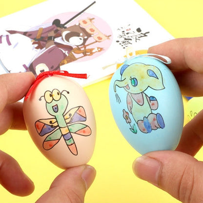DIY-Ostereier-Malset aus Plastik für Kinder – handbemalte Eierschale im Cartoon-Stil