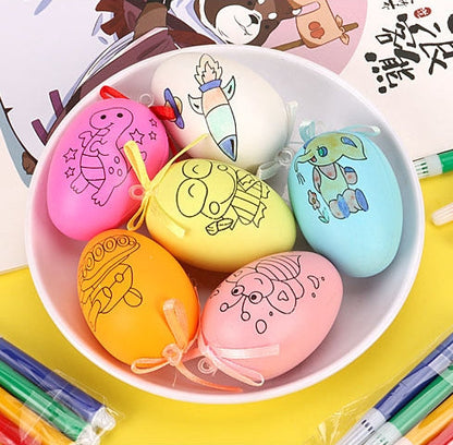 DIY-Ostereier-Malset aus Plastik für Kinder – handbemalte Eierschale im Cartoon-Stil
