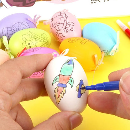 DIY-Ostereier-Malset aus Plastik für Kinder – handbemalte Eierschale im Cartoon-Stil