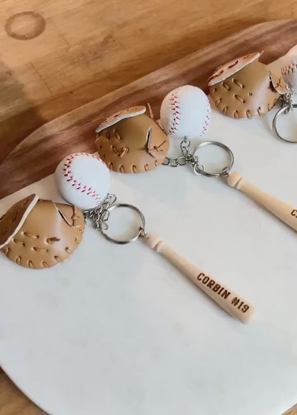 Custom Baseball Keychain Set – Engraved Gift for Players & Teams